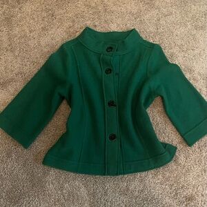 Chicos- Green blazer with black buttons size 1 in EUC